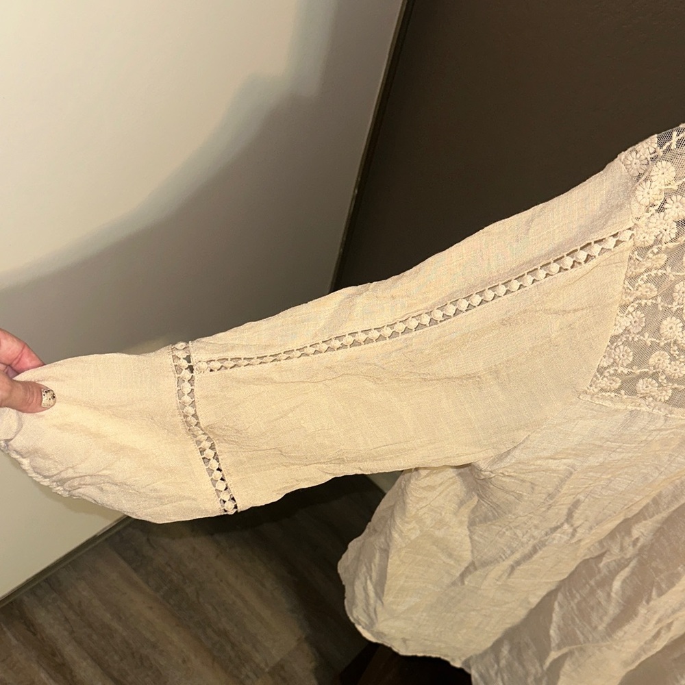 JohnPaulRichard Cream Lace Detail Blouse - Picture 6 of 9